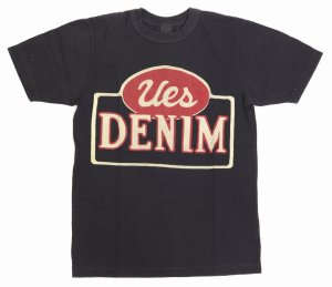 画像: 「UES/ウエス」UES DENIMプリントTシャツ【ブラック】