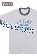 画像: 「Pherrow's/フェローズ」AIR FORCE リンガープリントＴシャツ【ヘザーグレー×ネイビー】