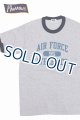 画像: 「Pherrow's/フェローズ」AIR FORCE リンガープリントＴシャツ【ヘザーグレー×ネイビー】