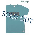 画像: 「FREE RAGE/フリーレイジ」MIKEプリントリサイクルコットンTシャツ【ターコイズ】
