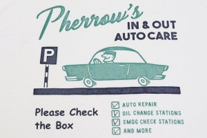 画像: 「Pherrow's/フェローズ」 IN & OUT AUTO CARE  プリントTシャツ　PTシリーズ【ホワイト】