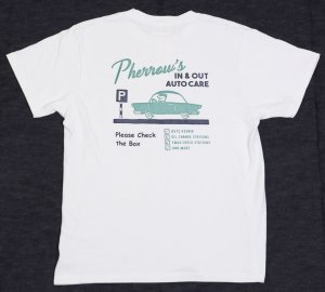 画像: 「Pherrow's/フェローズ」 IN & OUT AUTO CARE  プリントTシャツ　PTシリーズ【ホワイト】