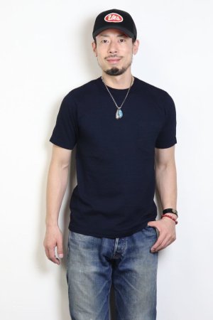 画像: 「UES/ウエス」インディゴポケット付きノーマルTシャツ