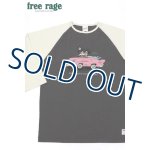 画像: 「FREE RAGE/フリーレイジ」Happy day's!!ラグラン7分袖Tシャツ【スミ黒×オフホワイト】