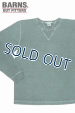 画像: 「BARNS OUT FITTERS /バーンズアウトフィッターズ」ピグメント染め天竺クルーネックロンT【グリーン】