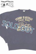 画像: 「STUDIO D'ARTISAN/ステュディオ・ダ・ルチザン」GARAGE WORKS　両Vプリントスウェット【ネイビー】