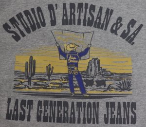 画像: 「STUDIO D'ARTISAN/ステュディオ・ダ・ルチザン」LAST GENERATION　JEANSラグラン7分丈Ｔシャツ【杢グレー×ブラック】