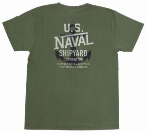 画像: 「Pherrow's/フェローズ」U.S.NAVAL プリントTシャツ　PTシリーズ【S・グリーン】