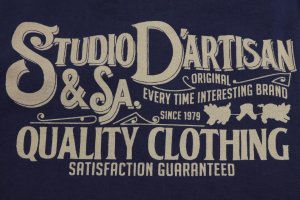 画像: 「STUDIO D'ARTISAN/ステュディオ・ダ・ルチザン」QUALITY CLOTHING　吊り編みプリントＴシャツ【ネイビー】