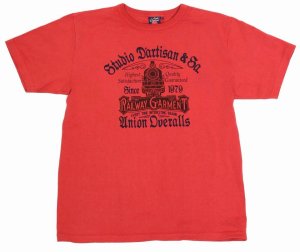 画像: 「STUDIO D'ARTISAN/ステュディオ・ダ・ルチザン」RAILWAYGARMENT　吊り編みプリントＴシャツ【レッド】