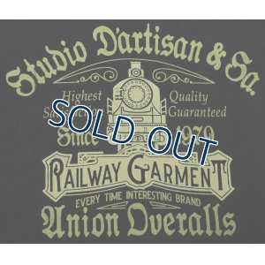 画像4: 「STUDIO D'ARTISAN/ステュディオ・ダ・ルチザン」RAILWAYGARMENT　吊り編みプリントＴシャツ【ブラック】 (4)