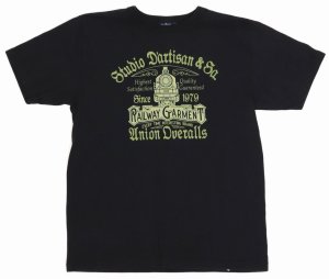 画像: 「STUDIO D'ARTISAN/ステュディオ・ダ・ルチザン」RAILWAYGARMENT　吊り編みプリントＴシャツ【ブラック】