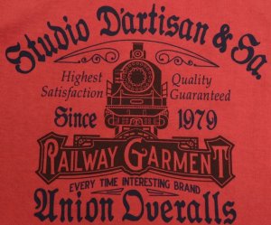 画像: 「STUDIO D'ARTISAN/ステュディオ・ダ・ルチザン」RAILWAYGARMENT　吊り編みプリントＴシャツ【レッド】