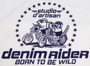 画像: 「STUDIO D'ARTISAN/ステュディオ・ダ・ルチザン」denim rider プリントＴシャツ【ホワイト】