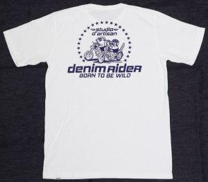 画像: 「STUDIO D'ARTISAN/ステュディオ・ダ・ルチザン」denim rider プリントＴシャツ【ホワイト】