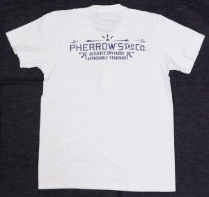 画像: 「Pherrow's/フェローズ」P ヘンリーネックプリントＴシャツ【ホワイト】