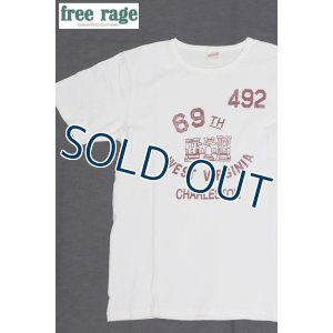 画像1: 「FREE RAGE/フリーレイジ」WEST VIRGINIA プリントリサイクルコットンTシャツ【ホワイト】 (1)