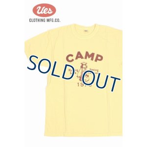 画像1: 「UES/ウエス」CAMP プリントTシャツ【イエロー】 (1)