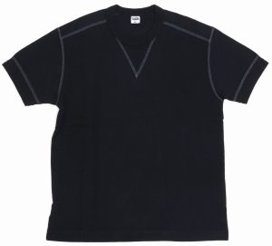 画像: 「Pherrow's/フェローズ」Vガゼット付きプレーンTシャツ【ブラック】