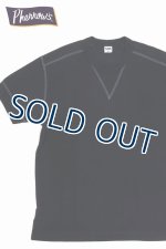 画像: 「Pherrow's/フェローズ」Vガゼット付きプレーンTシャツ【ブラック】