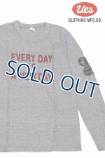 画像: 「UES/ウエス」NEWDAY 長袖プリントTシャツ【杢グレー】