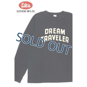 画像1: 「UES/ウエス」DREAM TRAVELER 長袖プリントTシャツ【ブラック】 (1)