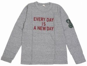 画像: 「UES/ウエス」NEWDAY 長袖プリントTシャツ【杢グレー】