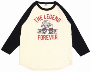 画像: 「STUDIO D'ARTISAN/ステュディオ・ダ・ルチザン」THE LEGEND FOREVERラグラン7分丈Ｔシャツ【ベージュ×ブラック】