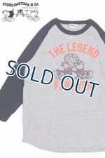 画像: 「STUDIO D'ARTISAN/ステュディオ・ダ・ルチザン」THE LEGEND FOREVERラグラン7分丈Ｔシャツ【杢グレー×ネイビー】