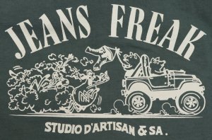 画像: 「STUDIO D'ARTISAN/ステュディオ・ダ・ルチザン」JEANS FREAK プリントＴシャツ【グリーン】