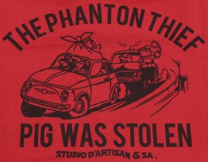 画像: 「STUDIO D'ARTISAN/ステュディオ・ダ・ルチザン」PIG WAS STOLEN プリントＴシャツ【レッド】