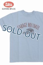 画像: 「UES/ウエス」GARAGE HOLIDAZE プリントTシャツ【サックス】