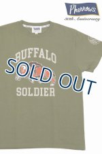 画像: 「Pherrow's/フェローズ」BUFFALO SOLDIER プリントTシャツ PTシリーズ【カーキ】