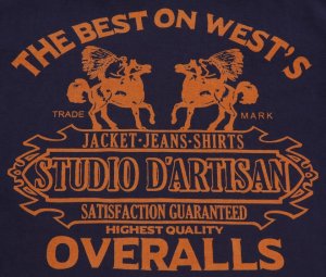 画像: 「STUDIO D'ARTISAN/ステュディオ・ダ・ルチザン」THE BEST ON WEST’S 吊り編みプリントＴシャツ【ネイビー】