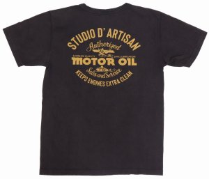 画像: 「STUDIO D'ARTISAN/ステュディオ・ダ・ルチザン」KEEPS ENGINES EXTRA CLEAN 吊り編みプリントＴシャツ【ブラック】