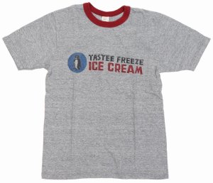 画像: 「UES/ウエス」ICE CREAM  プリントTシャツ【杢グレー×レッド】