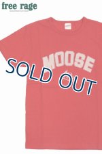 画像: 「FREE RAGE/フリーレイジ」MOOSE プリントリサイクルコットンTシャツ【レッド】