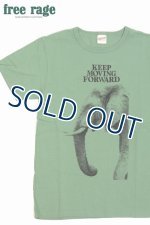 画像: 「FREE RAGE/フリーレイジ」KEEP MOVING FORWARD プリントリサイクルコットンTシャツ【ライトグリーン】