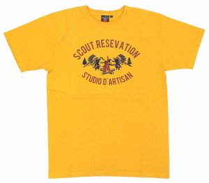 画像: 「STUDIO D'ARTISAN/ステュディオ・ダ・ルチザン」SCOUT RESEVATION 吊り編みプリントＴシャツ【マスタード】