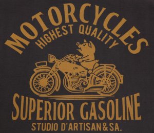 画像: 「STUDIO D'ARTISAN/ステュディオ・ダ・ルチザン」SUPERIOR GASOLINE 吊り編みプリントＴシャツ【ブラック】