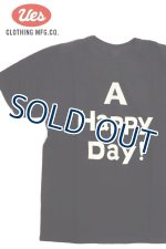 画像: 「UES/ウエス」A HAPPY DAY! プリントTシャツ【ブラック】