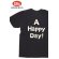 画像1: 「UES/ウエス」A HAPPY DAY! プリントTシャツ【ブラック】 (1)