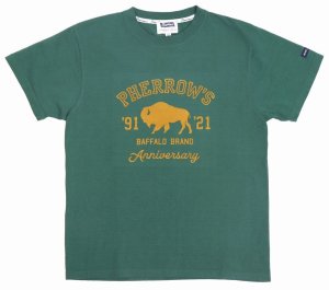 画像: 「Pherrow's/フェローズ」30周年記念モデルBUFFALOロゴTシャツ PTシリーズ【グリーン】