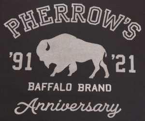 画像: 「Pherrow's/フェローズ」30周年記念モデルBUFFALOロゴTシャツ PTシリーズ【S・ブラウン】