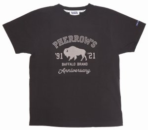 画像: 「Pherrow's/フェローズ」30周年記念モデルBUFFALOロゴTシャツ PTシリーズ【S・ブラウン】