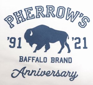 画像: 「Pherrow's/フェローズ」30周年記念モデルBUFFALOロゴTシャツ PTシリーズ【ホワイト】