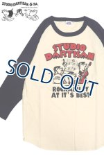 画像: 「STUDIO D'ARTISAN/ステュディオ・ダ・ルチザン」ROCKABILLY AT IT'S BEST ラグラン7分丈Ｔシャツ【ベージュ×ネイビー】
