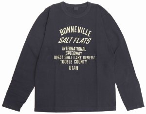 画像: 「UES/ウエス」BONNEVILLE 長袖プリントTシャツ【ネイビー】