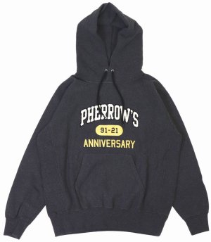 画像: 「Pherrow's/フェローズ」30周年記念モデル相良刺繍&プリントスウェットパーカー【チャコール】