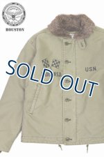 画像: 「HOUSTON/ヒューストン」INTER-LAKES カスタムN-1デッキジャケット USED加工モデル【タン】